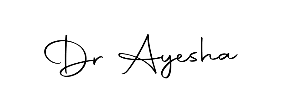 How to make Dr Ayesha name signature. Use Autography-DOLnW style for creating short signs online. This is the latest handwritten sign. Dr Ayesha signature style 10 images and pictures png