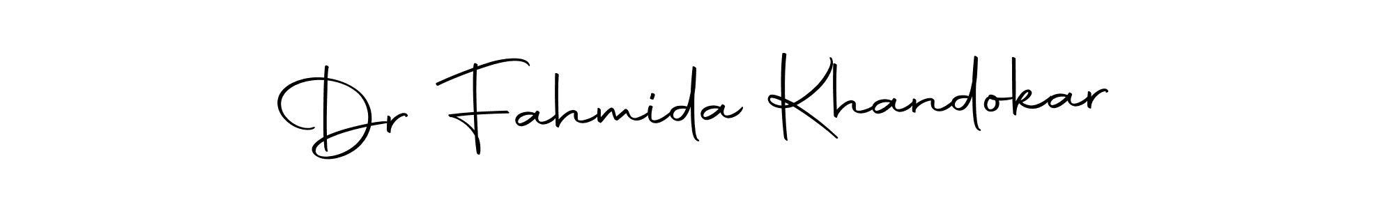 The best way (Autography-DOLnW) to make a short signature is to pick only two or three words in your name. The name Dr Fahmida Khandokar include a total of six letters. For converting this name. Dr Fahmida Khandokar signature style 10 images and pictures png
