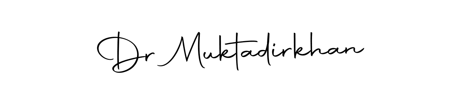 You should practise on your own different ways (Autography-DOLnW) to write your name (Dr Muktadirkhan) in signature. don't let someone else do it for you. Dr Muktadirkhan signature style 10 images and pictures png