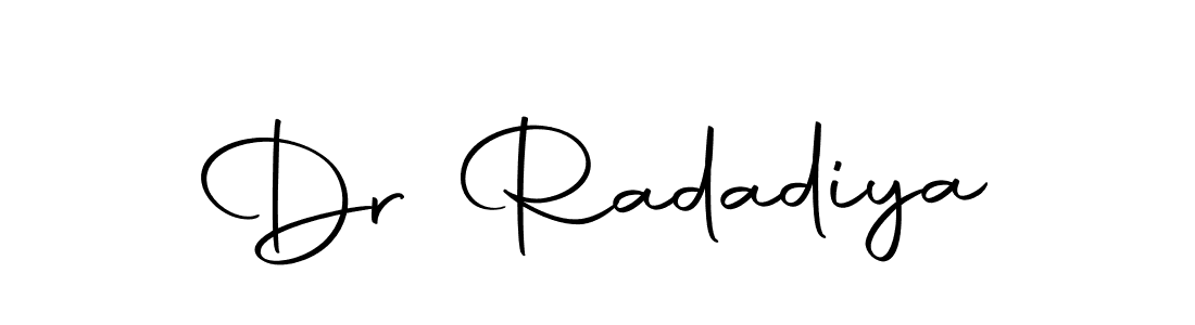 How to make Dr Radadiya name signature. Use Autography-DOLnW style for creating short signs online. This is the latest handwritten sign. Dr Radadiya signature style 10 images and pictures png