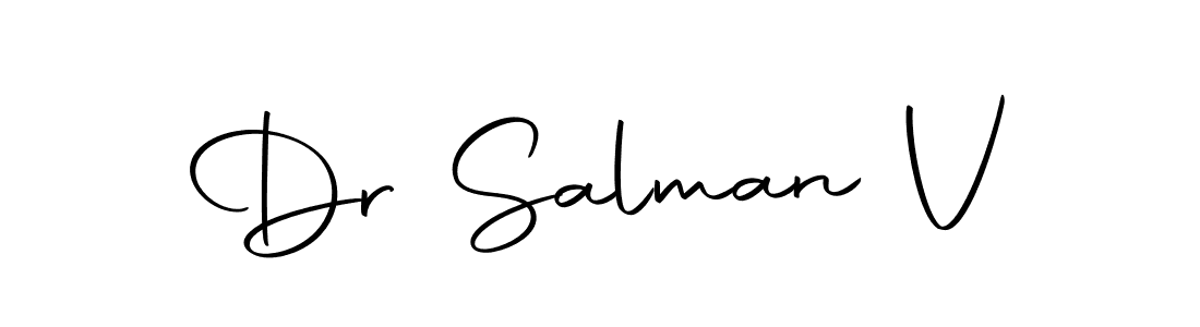 How to make Dr Salman V name signature. Use Autography-DOLnW style for creating short signs online. This is the latest handwritten sign. Dr Salman V signature style 10 images and pictures png