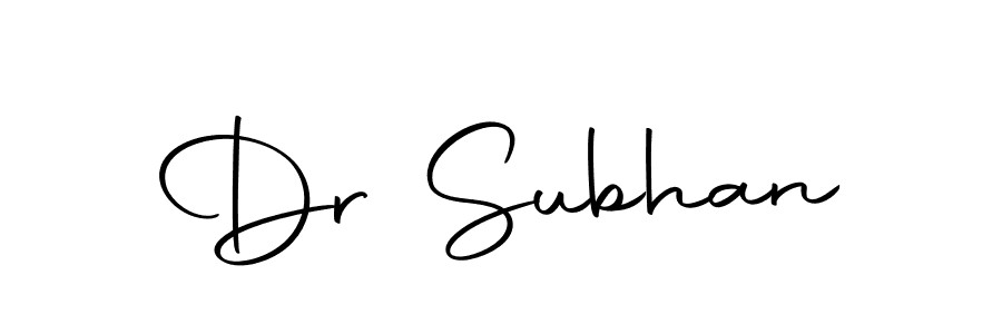 Design your own signature with our free online signature maker. With this signature software, you can create a handwritten (Autography-DOLnW) signature for name Dr Subhan. Dr Subhan signature style 10 images and pictures png