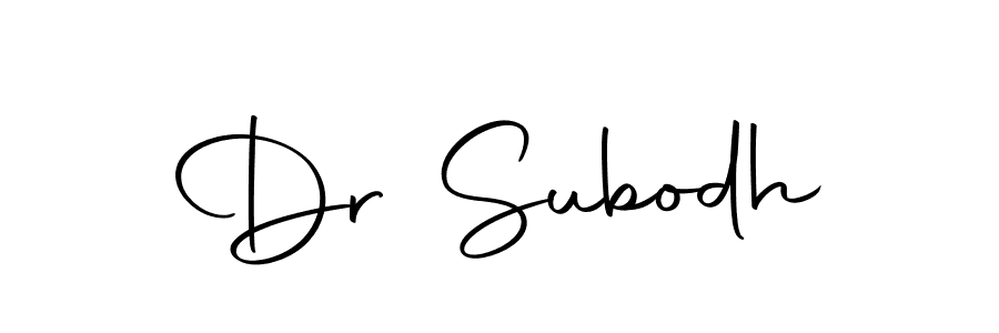 Create a beautiful signature design for name Dr Subodh. With this signature (Autography-DOLnW) fonts, you can make a handwritten signature for free. Dr Subodh signature style 10 images and pictures png