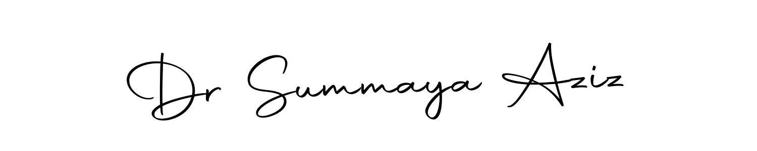 Create a beautiful signature design for name Dr Summaya Aziz. With this signature (Autography-DOLnW) fonts, you can make a handwritten signature for free. Dr Summaya Aziz signature style 10 images and pictures png