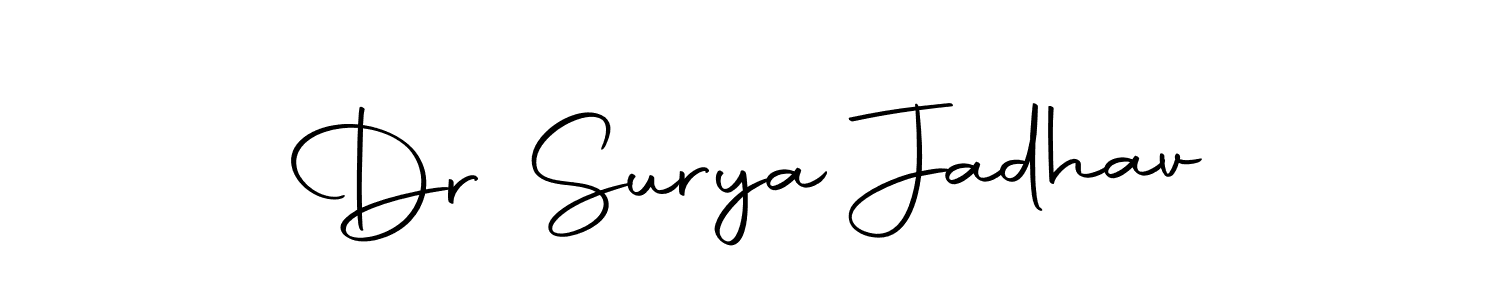 You should practise on your own different ways (Autography-DOLnW) to write your name (Dr Surya Jadhav) in signature. don't let someone else do it for you. Dr Surya Jadhav signature style 10 images and pictures png