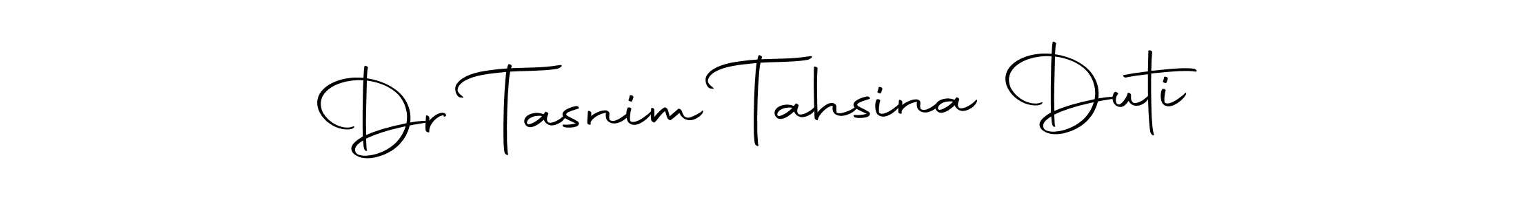 The best way (Autography-DOLnW) to make a short signature is to pick only two or three words in your name. The name Dr Tasnim Tahsina Duti include a total of six letters. For converting this name. Dr Tasnim Tahsina Duti signature style 10 images and pictures png