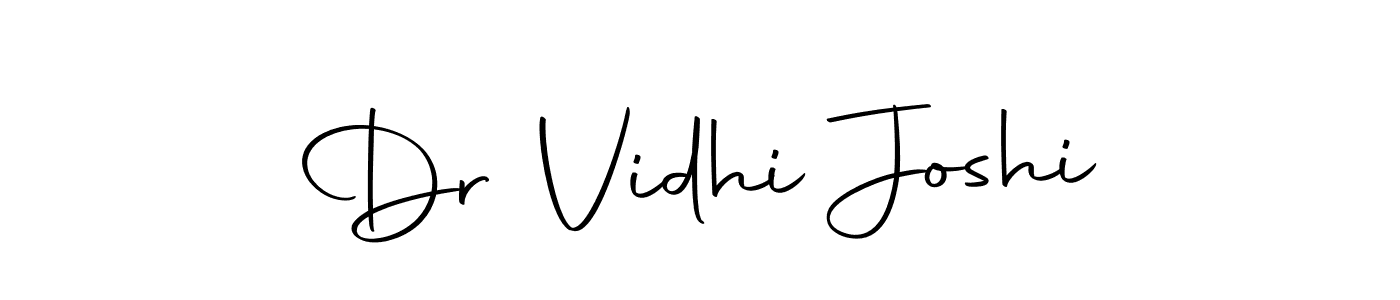 How to make Dr Vidhi Joshi name signature. Use Autography-DOLnW style for creating short signs online. This is the latest handwritten sign. Dr Vidhi Joshi signature style 10 images and pictures png