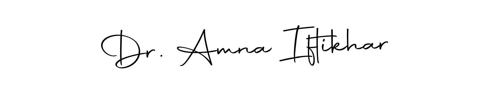 The best way (Autography-DOLnW) to make a short signature is to pick only two or three words in your name. The name Dr. Amna Iftikhar include a total of six letters. For converting this name. Dr. Amna Iftikhar signature style 10 images and pictures png