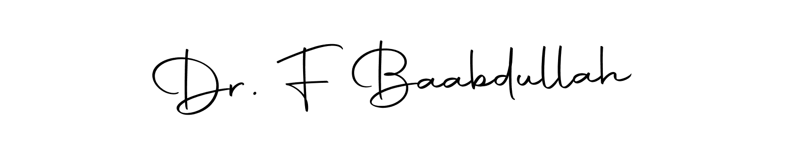 Also we have Dr. F Baabdullah name is the best signature style. Create professional handwritten signature collection using Autography-DOLnW autograph style. Dr. F Baabdullah signature style 10 images and pictures png