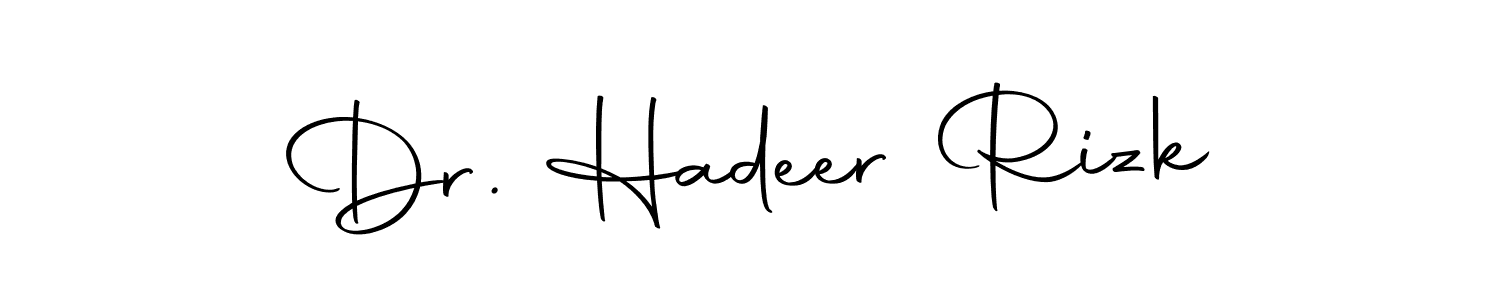 Make a beautiful signature design for name Dr. Hadeer Rizk. With this signature (Autography-DOLnW) style, you can create a handwritten signature for free. Dr. Hadeer Rizk signature style 10 images and pictures png