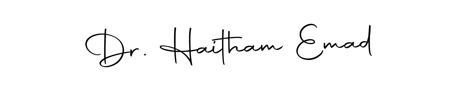 How to make Dr. Haitham Emad name signature. Use Autography-DOLnW style for creating short signs online. This is the latest handwritten sign. Dr. Haitham Emad signature style 10 images and pictures png