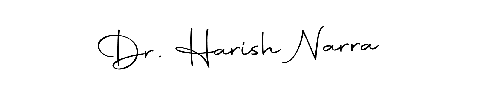 How to make Dr. Harish Narra name signature. Use Autography-DOLnW style for creating short signs online. This is the latest handwritten sign. Dr. Harish Narra signature style 10 images and pictures png