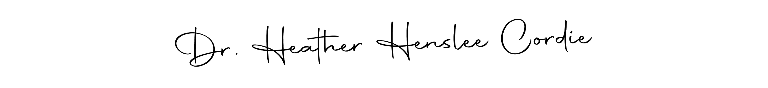 Use a signature maker to create a handwritten signature online. With this signature software, you can design (Autography-DOLnW) your own signature for name Dr. Heather Henslee Cordie. Dr. Heather Henslee Cordie signature style 10 images and pictures png