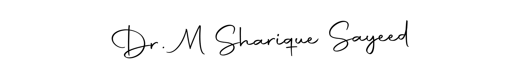 if you are searching for the best signature style for your name Dr. M Sharique Sayeed. so please give up your signature search. here we have designed multiple signature styles  using Autography-DOLnW. Dr. M Sharique Sayeed signature style 10 images and pictures png