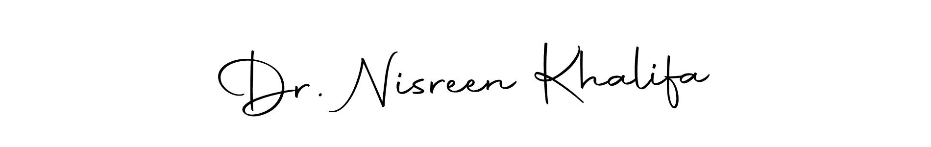 Similarly Autography-DOLnW is the best handwritten signature design. Signature creator online .You can use it as an online autograph creator for name Dr. Nisreen Khalifa. Dr. Nisreen Khalifa signature style 10 images and pictures png