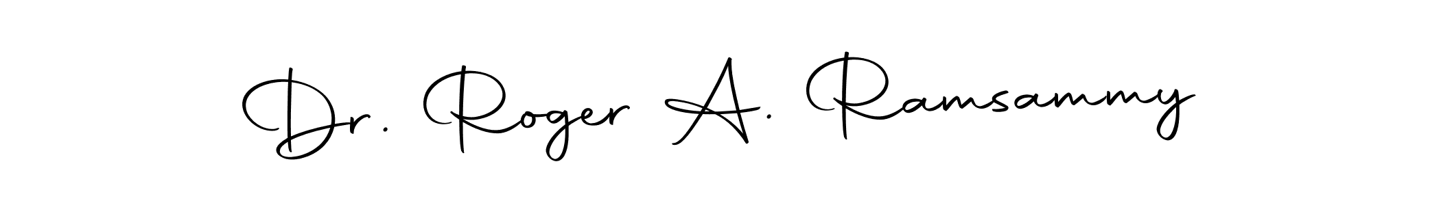 Design your own signature with our free online signature maker. With this signature software, you can create a handwritten (Autography-DOLnW) signature for name Dr. Roger A. Ramsammy. Dr. Roger A. Ramsammy signature style 10 images and pictures png