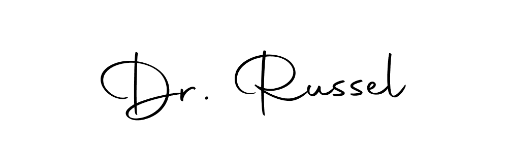 You should practise on your own different ways (Autography-DOLnW) to write your name (Dr. Russel) in signature. don't let someone else do it for you. Dr. Russel signature style 10 images and pictures png