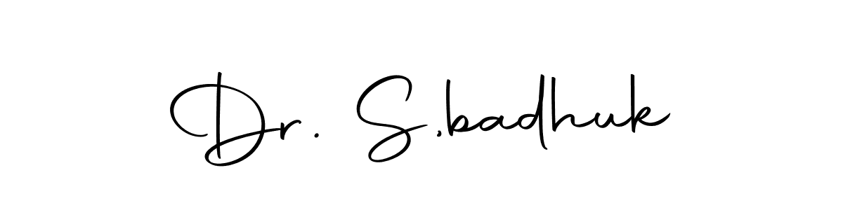 if you are searching for the best signature style for your name Dr. S,badhuk. so please give up your signature search. here we have designed multiple signature styles  using Autography-DOLnW. Dr. S,badhuk signature style 10 images and pictures png