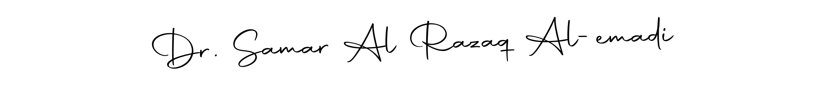 Make a beautiful signature design for name Dr. Samar Al Razaq Al-emadi. Use this online signature maker to create a handwritten signature for free. Dr. Samar Al Razaq Al-emadi signature style 10 images and pictures png