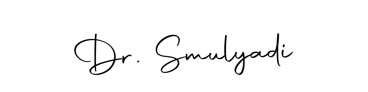 Similarly Autography-DOLnW is the best handwritten signature design. Signature creator online .You can use it as an online autograph creator for name Dr. Smulyadi. Dr. Smulyadi signature style 10 images and pictures png