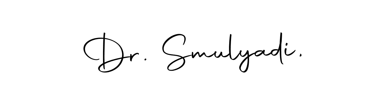 You should practise on your own different ways (Autography-DOLnW) to write your name (Dr. Smulyadi,) in signature. don't let someone else do it for you. Dr. Smulyadi, signature style 10 images and pictures png
