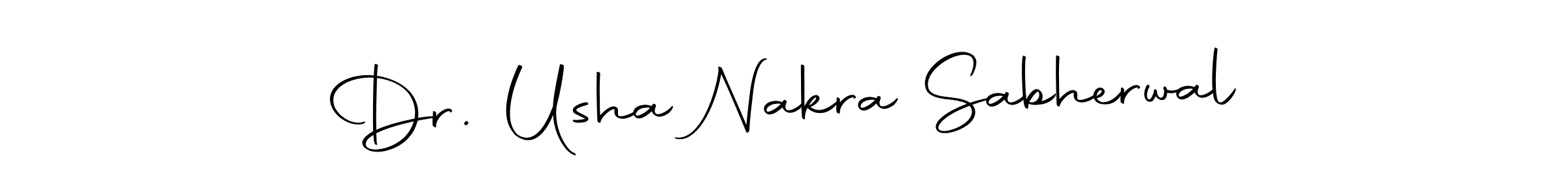 Use a signature maker to create a handwritten signature online. With this signature software, you can design (Autography-DOLnW) your own signature for name Dr. Usha Nakra Sabherwal. Dr. Usha Nakra Sabherwal signature style 10 images and pictures png