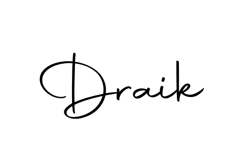 Use a signature maker to create a handwritten signature online. With this signature software, you can design (Autography-DOLnW) your own signature for name Draik. Draik signature style 10 images and pictures png