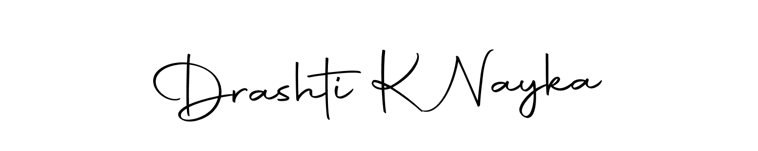 Create a beautiful signature design for name Drashti K Nayka. With this signature (Autography-DOLnW) fonts, you can make a handwritten signature for free. Drashti K Nayka signature style 10 images and pictures png