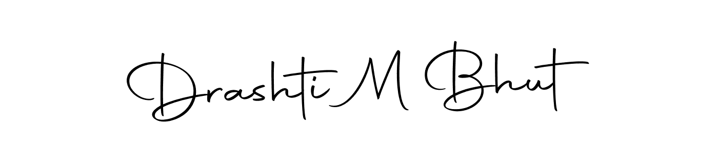 Autography-DOLnW is a professional signature style that is perfect for those who want to add a touch of class to their signature. It is also a great choice for those who want to make their signature more unique. Get Drashti M Bhut name to fancy signature for free. Drashti M Bhut signature style 10 images and pictures png