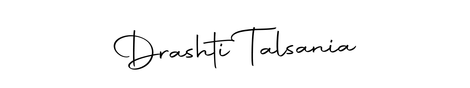 How to make Drashti Talsania name signature. Use Autography-DOLnW style for creating short signs online. This is the latest handwritten sign. Drashti Talsania signature style 10 images and pictures png