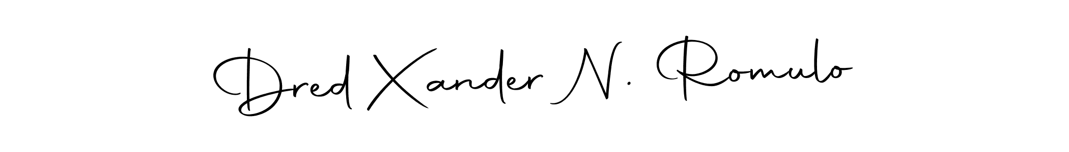 The best way (Autography-DOLnW) to make a short signature is to pick only two or three words in your name. The name Dred Xander N. Romulo include a total of six letters. For converting this name. Dred Xander N. Romulo signature style 10 images and pictures png