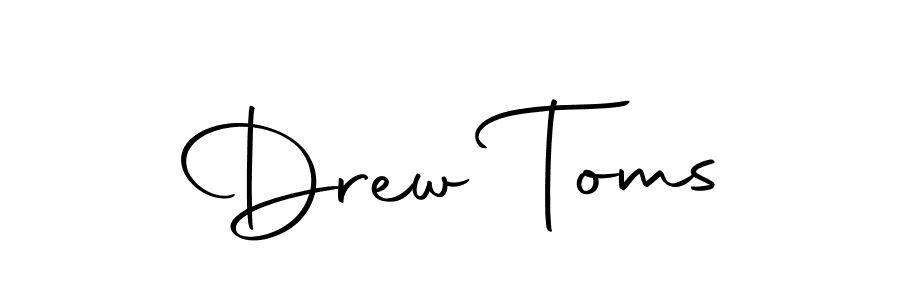 How to make Drew Toms name signature. Use Autography-DOLnW style for creating short signs online. This is the latest handwritten sign. Drew Toms signature style 10 images and pictures png