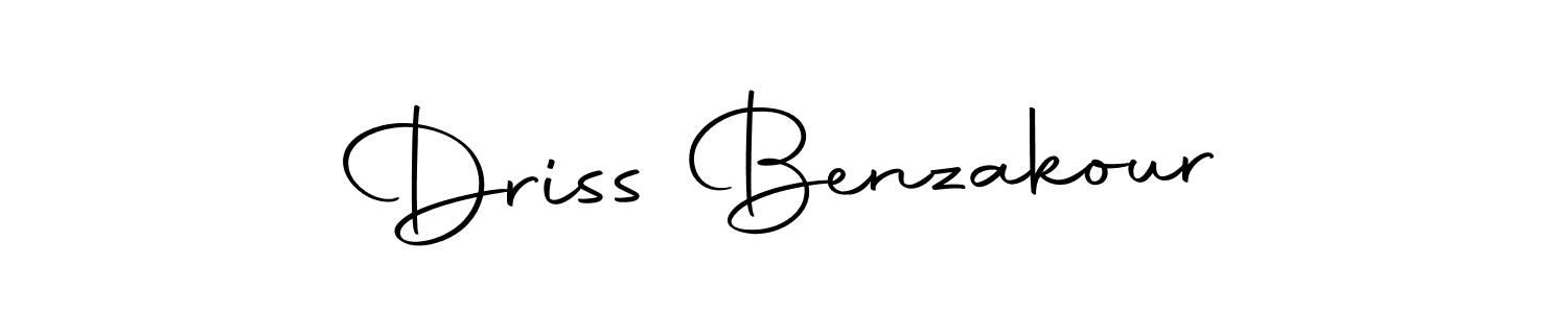 How to make Driss Benzakour name signature. Use Autography-DOLnW style for creating short signs online. This is the latest handwritten sign. Driss Benzakour signature style 10 images and pictures png