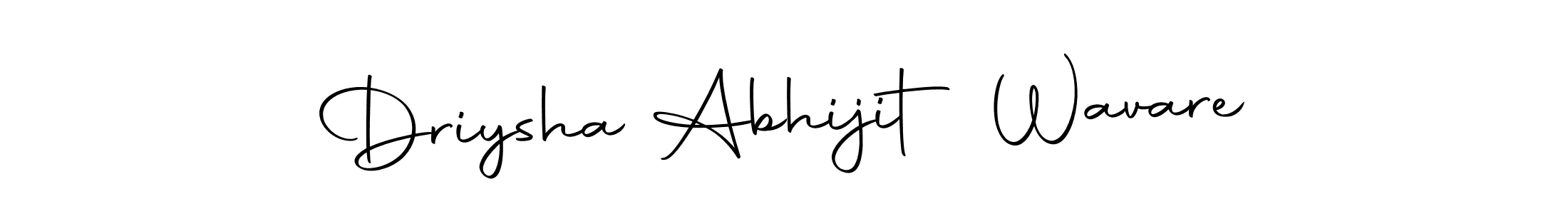 You should practise on your own different ways (Autography-DOLnW) to write your name (Driysha Abhijit Wavare) in signature. don't let someone else do it for you. Driysha Abhijit Wavare signature style 10 images and pictures png