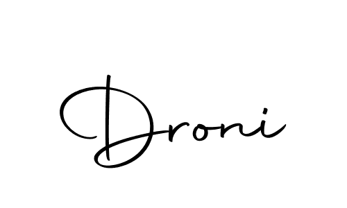 Design your own signature with our free online signature maker. With this signature software, you can create a handwritten (Autography-DOLnW) signature for name Droni. Droni signature style 10 images and pictures png