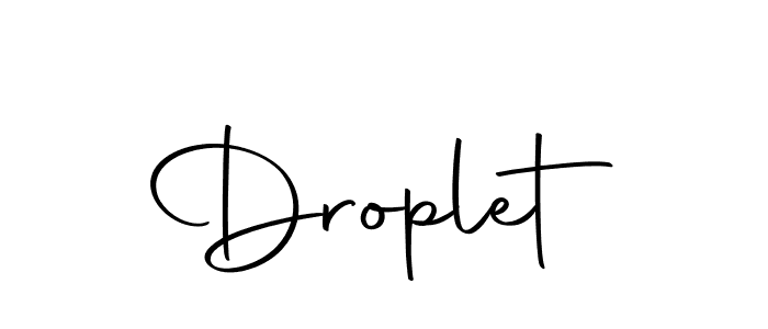 Design your own signature with our free online signature maker. With this signature software, you can create a handwritten (Autography-DOLnW) signature for name Droplet. Droplet signature style 10 images and pictures png