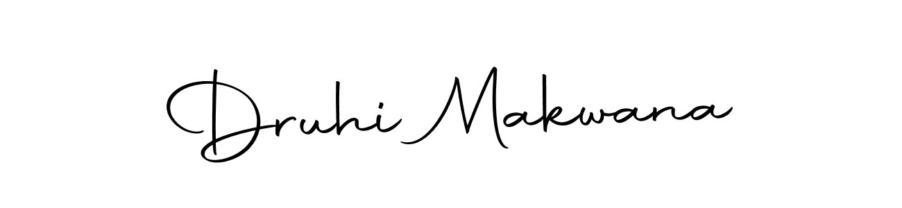 Create a beautiful signature design for name Druhi Makwana. With this signature (Autography-DOLnW) fonts, you can make a handwritten signature for free. Druhi Makwana signature style 10 images and pictures png