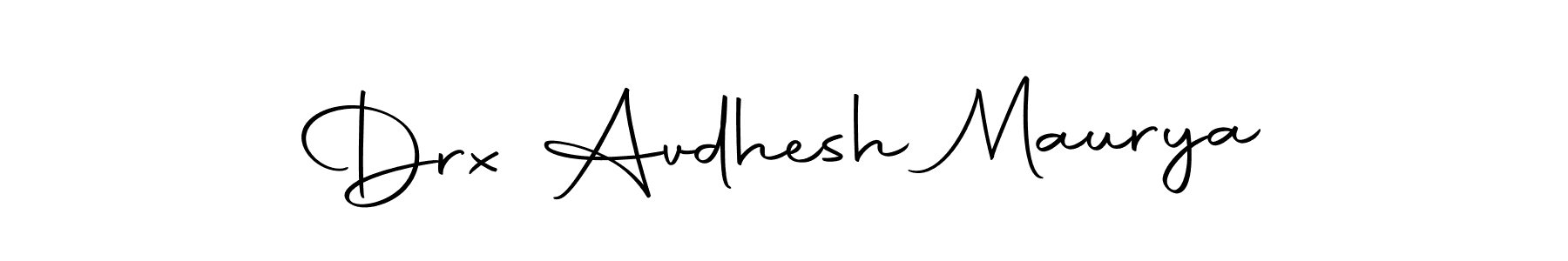 The best way (Autography-DOLnW) to make a short signature is to pick only two or three words in your name. The name Drx Avdhesh Maurya include a total of six letters. For converting this name. Drx Avdhesh Maurya signature style 10 images and pictures png