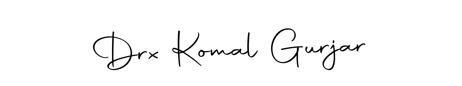 How to make Drx Komal Gurjar name signature. Use Autography-DOLnW style for creating short signs online. This is the latest handwritten sign. Drx Komal Gurjar signature style 10 images and pictures png