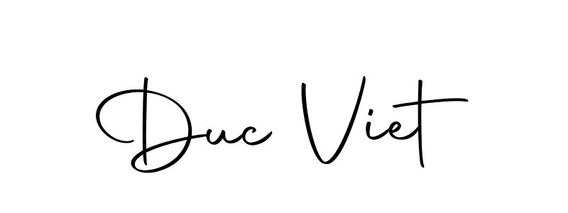 Use a signature maker to create a handwritten signature online. With this signature software, you can design (Autography-DOLnW) your own signature for name Duc Viet. Duc Viet signature style 10 images and pictures png