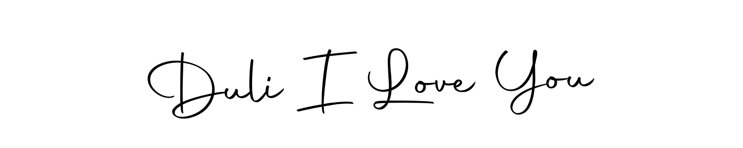 The best way (Autography-DOLnW) to make a short signature is to pick only two or three words in your name. The name Duli I Love You include a total of six letters. For converting this name. Duli I Love You signature style 10 images and pictures png