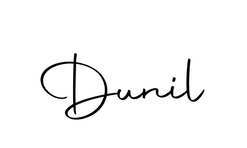 How to make Dunil name signature. Use Autography-DOLnW style for creating short signs online. This is the latest handwritten sign. Dunil signature style 10 images and pictures png