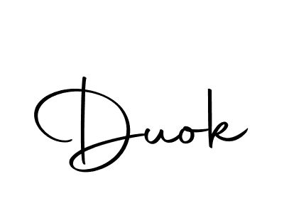Design your own signature with our free online signature maker. With this signature software, you can create a handwritten (Autography-DOLnW) signature for name Duok. Duok signature style 10 images and pictures png