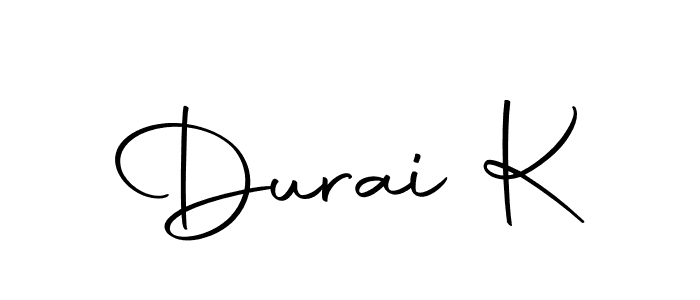 How to make Durai K name signature. Use Autography-DOLnW style for creating short signs online. This is the latest handwritten sign. Durai K signature style 10 images and pictures png