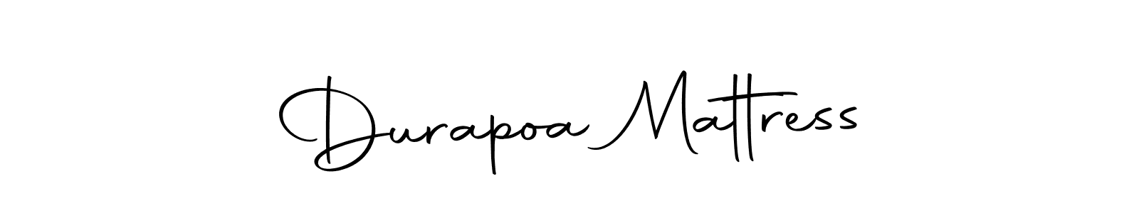 Design your own signature with our free online signature maker. With this signature software, you can create a handwritten (Autography-DOLnW) signature for name Durapoa Mattress. Durapoa Mattress signature style 10 images and pictures png