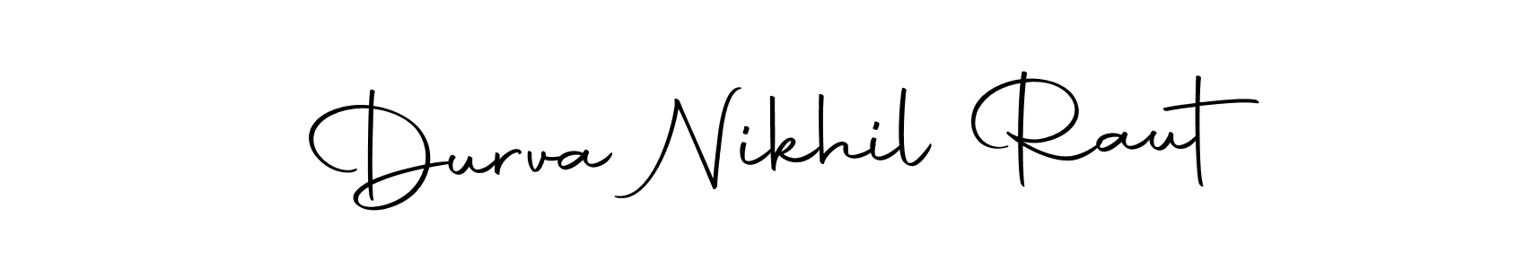 Make a short Durva Nikhil Raut signature style. Manage your documents anywhere anytime using Autography-DOLnW. Create and add eSignatures, submit forms, share and send files easily. Durva Nikhil Raut signature style 10 images and pictures png