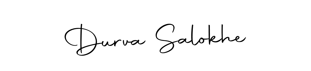 Use a signature maker to create a handwritten signature online. With this signature software, you can design (Autography-DOLnW) your own signature for name Durva Salokhe. Durva Salokhe signature style 10 images and pictures png