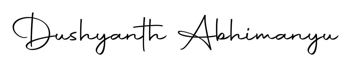 A stylish, flowing autograph style designed for name Dushyanth Abhimanyu using Autography-DOLnW typography. Perfect for digital creative projects. Dushyanth Abhimanyu signature style 10 images and pictures png