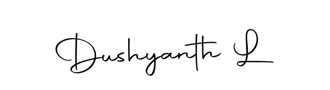 Create a beautiful signature design for name Dushyanth L. With this signature (Autography-DOLnW) fonts, you can make a handwritten signature for free. Dushyanth L signature style 10 images and pictures png