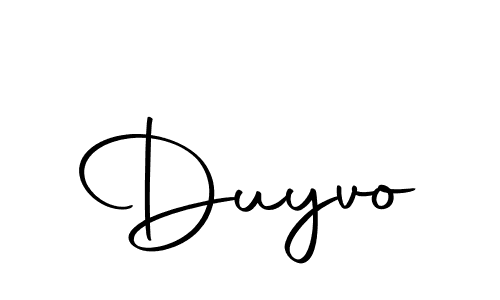 Design your own signature with our free online signature maker. With this signature software, you can create a handwritten (Autography-DOLnW) signature for name Duyvo. Duyvo signature style 10 images and pictures png